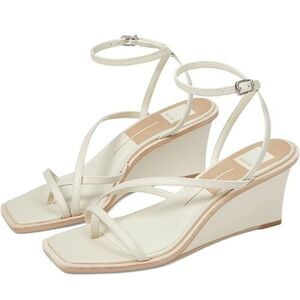 Dolce Vita Sandals Womens Size 12 Gemini Cream Square Toe Strappy Wedge Heel